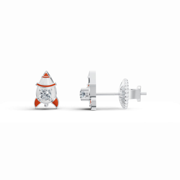 Rocket Dream Stud Diamond Earrings