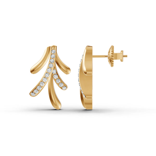 Leaf Cascade Diamond Earrings
