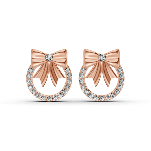 Classic Bow Diamond Pendant & Earring Set