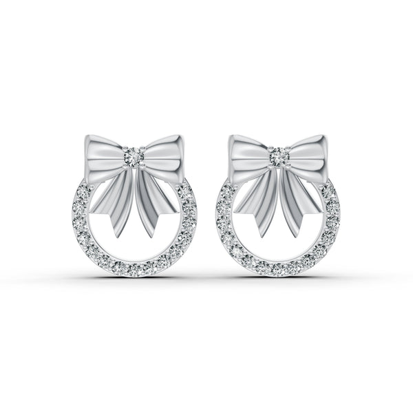 Classic Bow Diamond Pendant & Earring Set