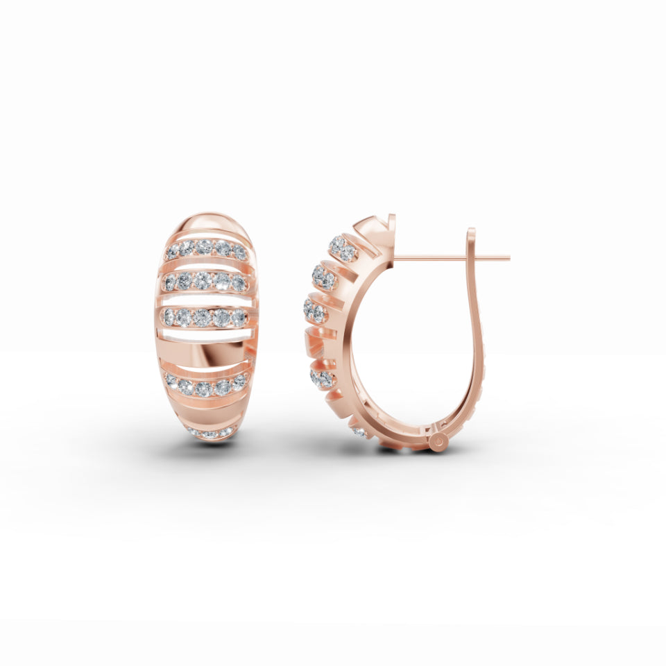 Dome Wing Diamond Earrings