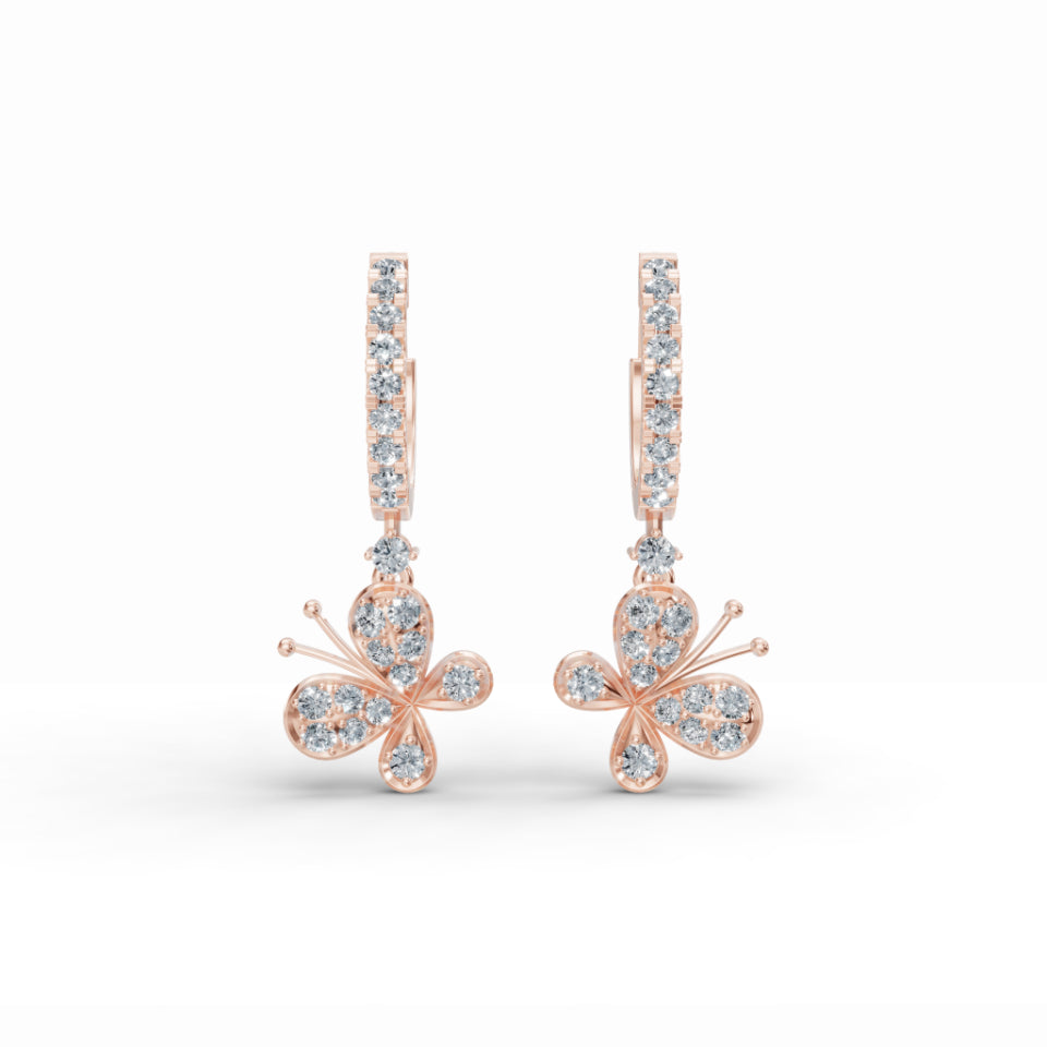 Fluttery J-Hook Diamond Studs