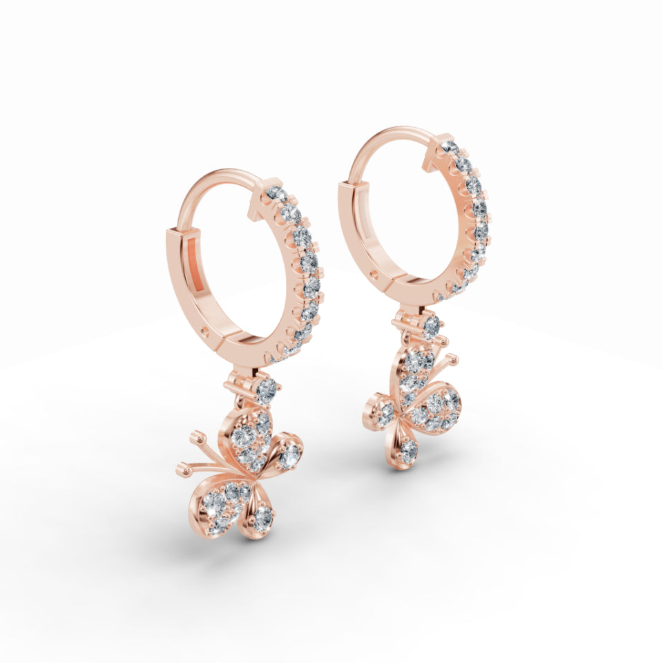 Fluttery J-Hook Diamond Studs