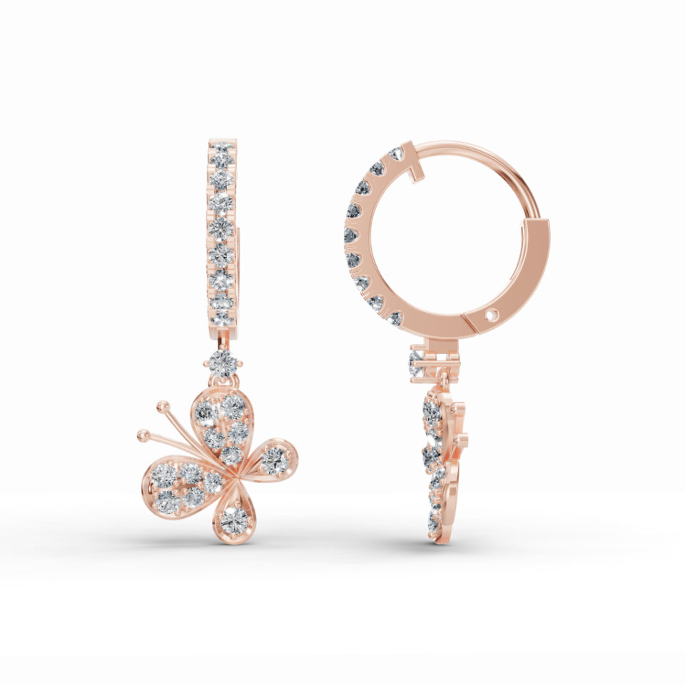 Fluttery J-Hook Diamond Studs
