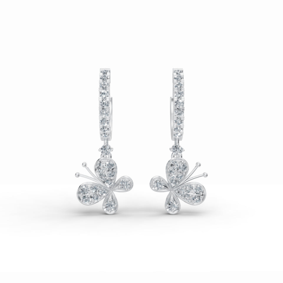Fluttery J-Hook Diamond Studs