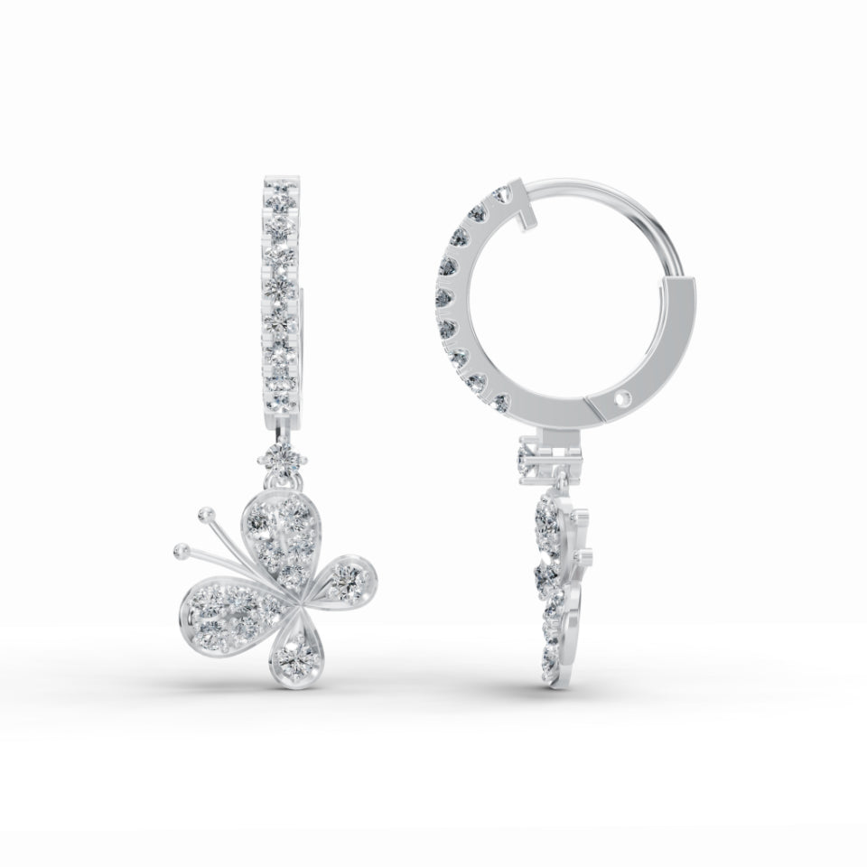 Fluttery J-Hook Diamond Studs