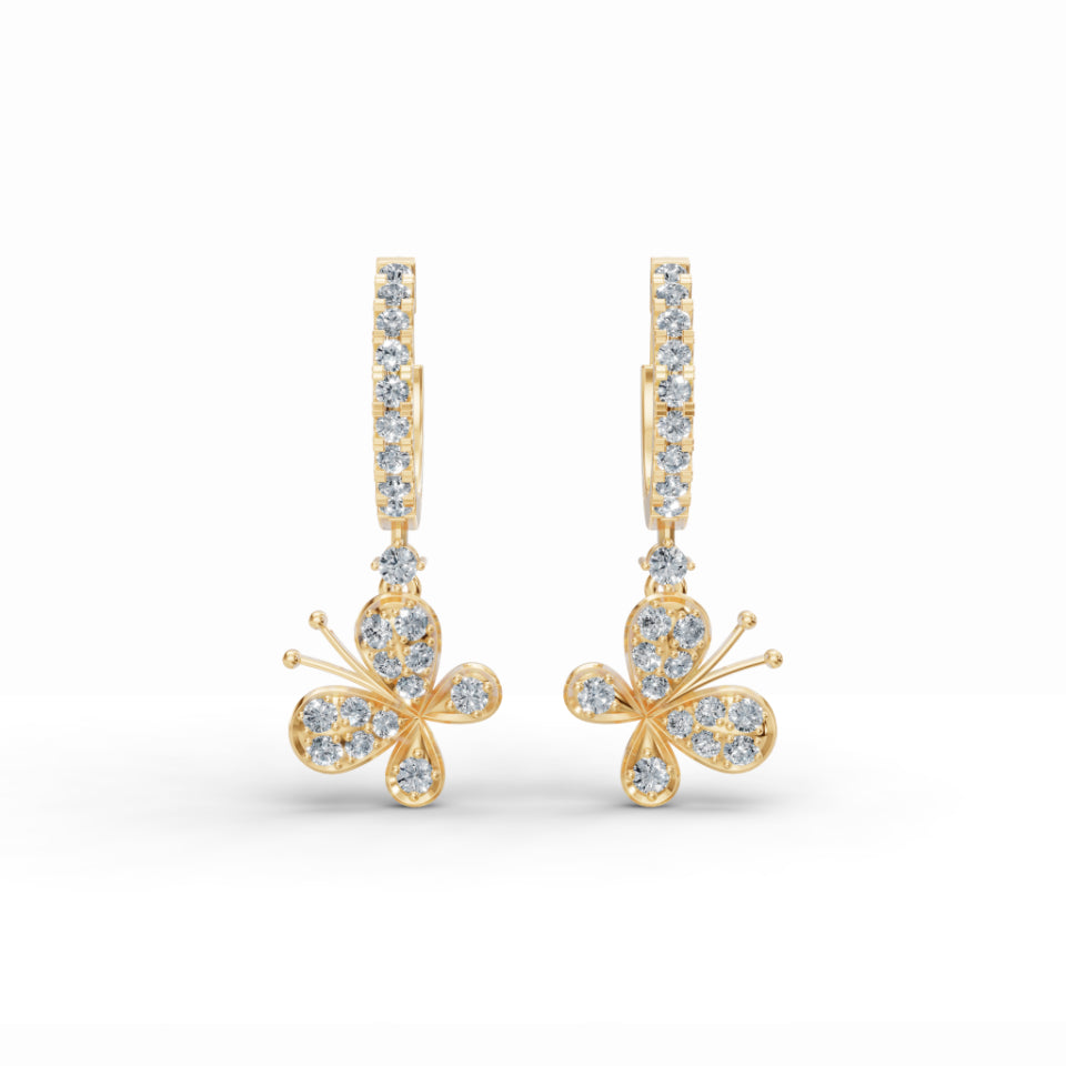 Fluttery J-Hook Diamond Studs