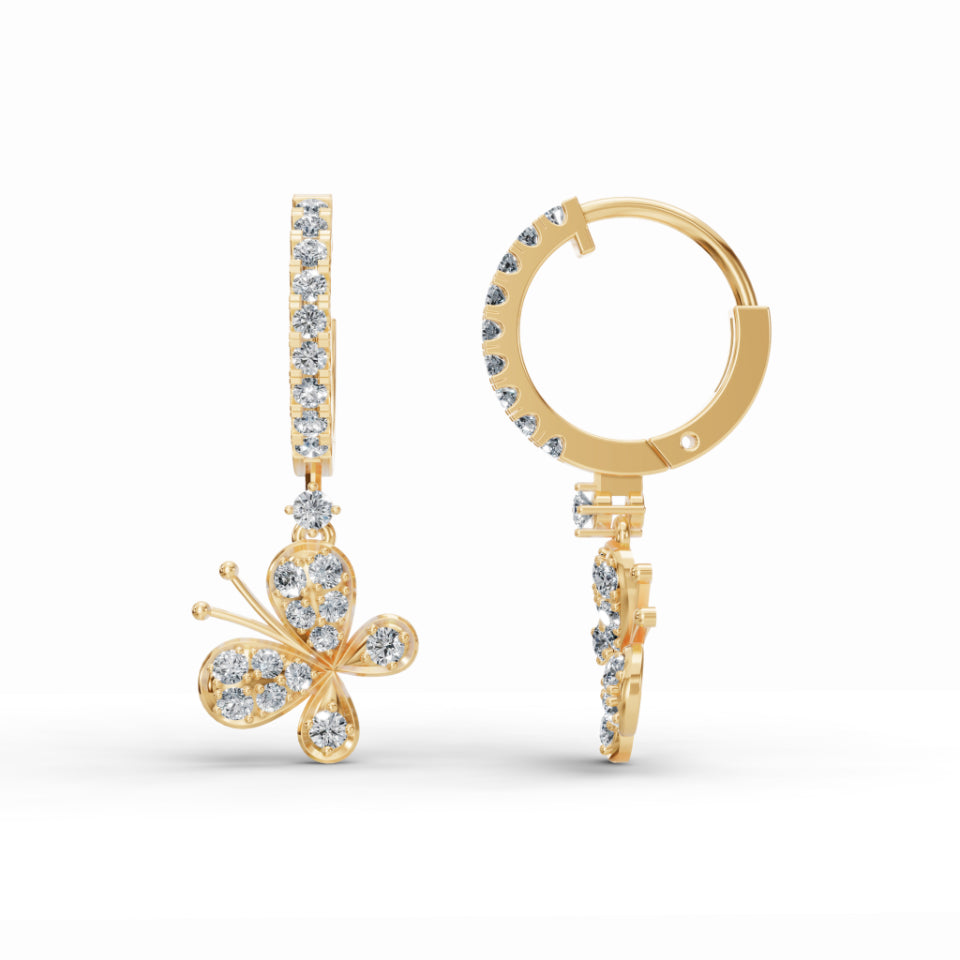 Fluttery J-Hook Diamond Studs
