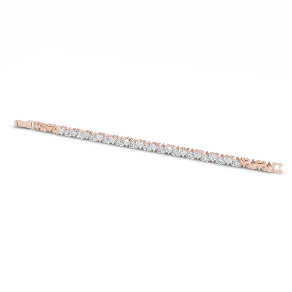 Heart Solitaire Diamond Tennis Bracelet