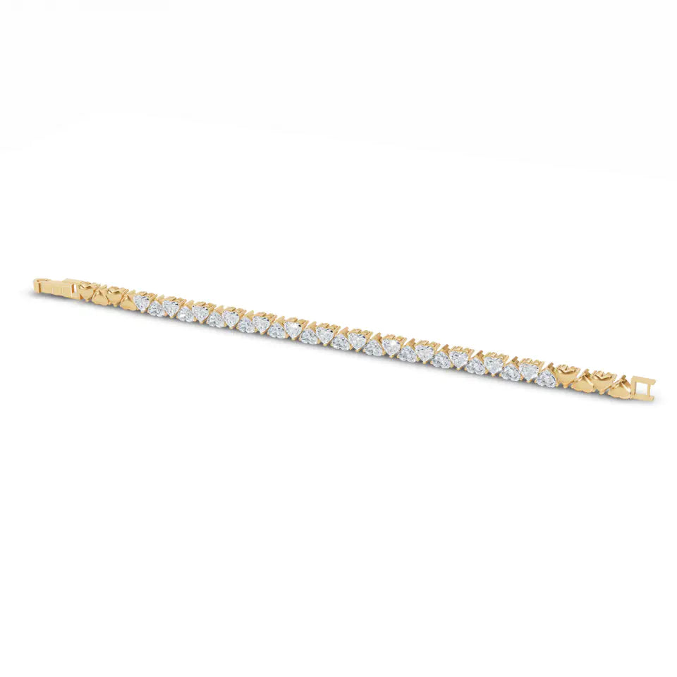 Heart Solitaire Diamond Tennis Bracelet