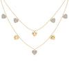 Double Happiness Heart Diamond Necklace