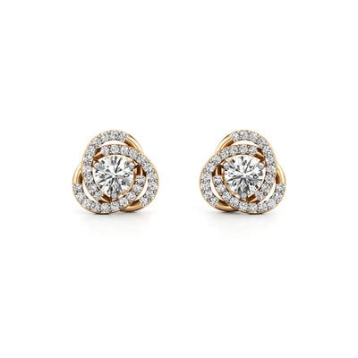 Detachable Solitaire Entwined Circled Diamond Earrings