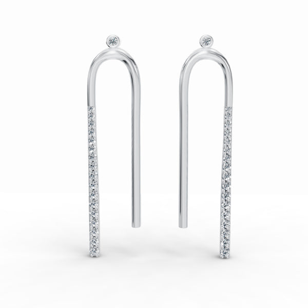 Long U-Shaped Diamond Earrings