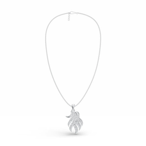 Elegant Diamond Feather Pendant