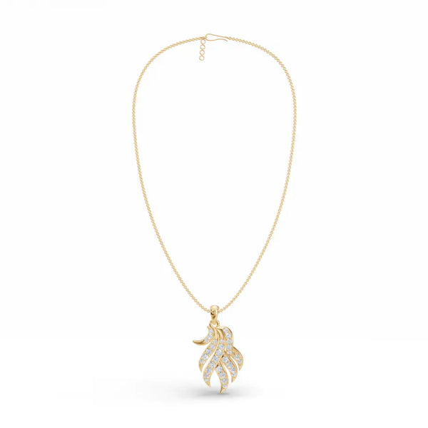 Elegant Diamond Feather Pendant
