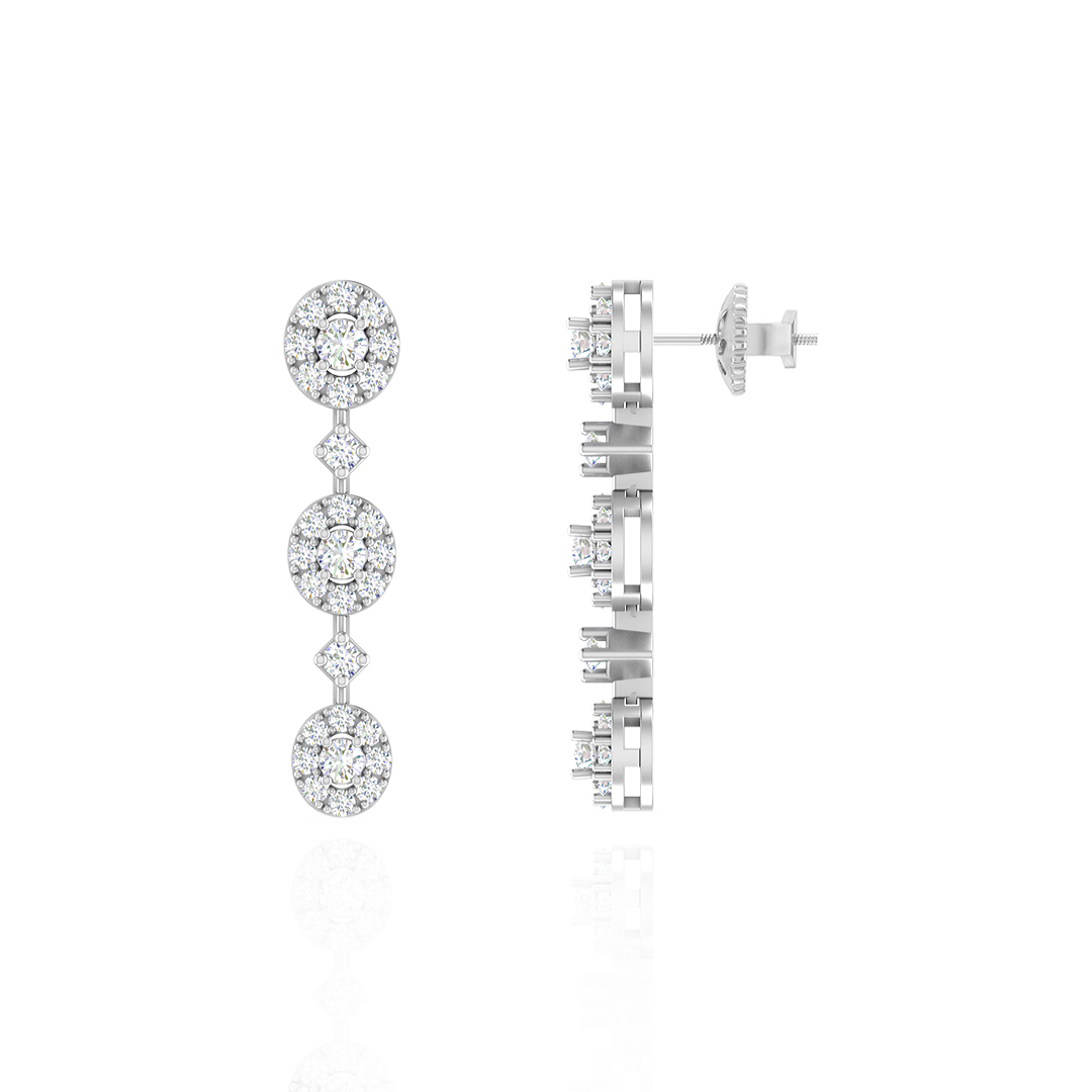 Cluster Diamond Drop Earrings