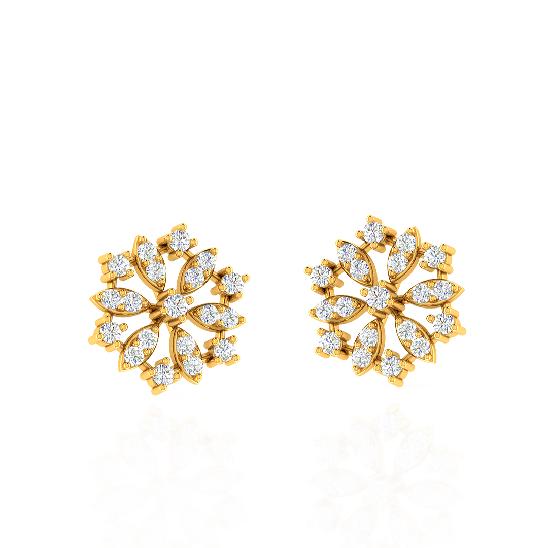 Full Bloom Diamond Stud Earrings