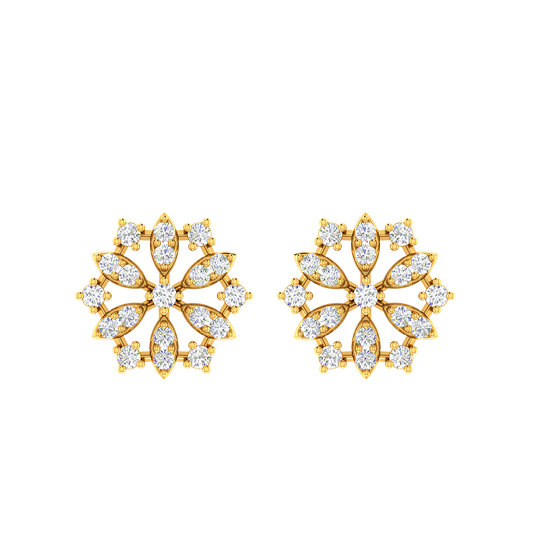 Full Bloom Diamond Stud Earrings