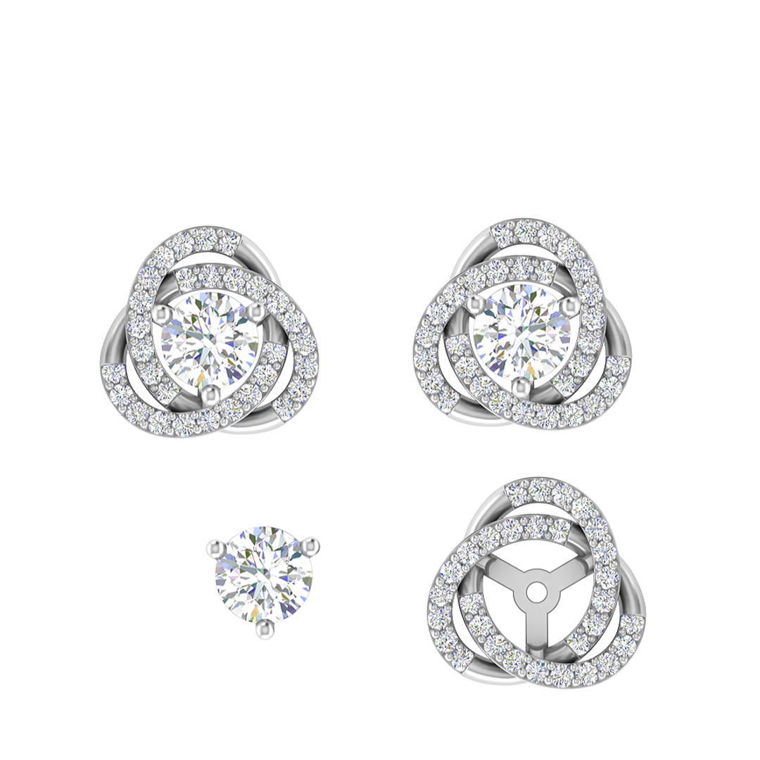 Glinting Detachable Diamond Earrings