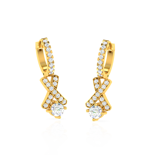 Stripe Diamond Hoop Earrings