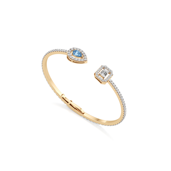 Radiant and Sapphire Gemstone Diamond Bracelet