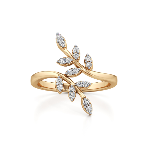 Duo Leaf Pleasing Diamond Ring