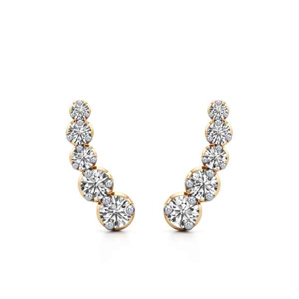 Radiant Solitaire Cuff Earrings