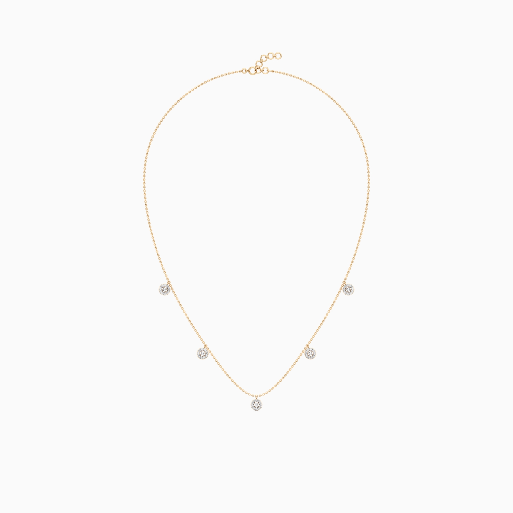 Minimal Everyday Station Necklace in Yellow 14K Gold