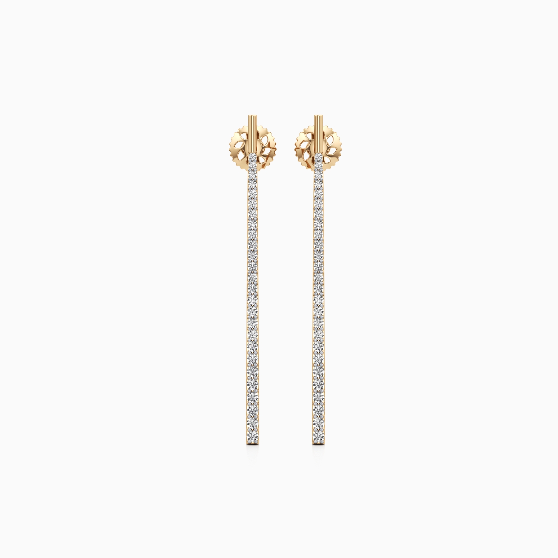 Sparkling Tower Earrings in Yellow 14K Gold