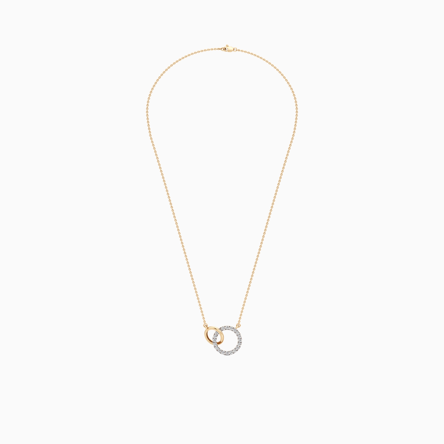 Interlinked Circles Love Pendant in Yellow 14K Gold