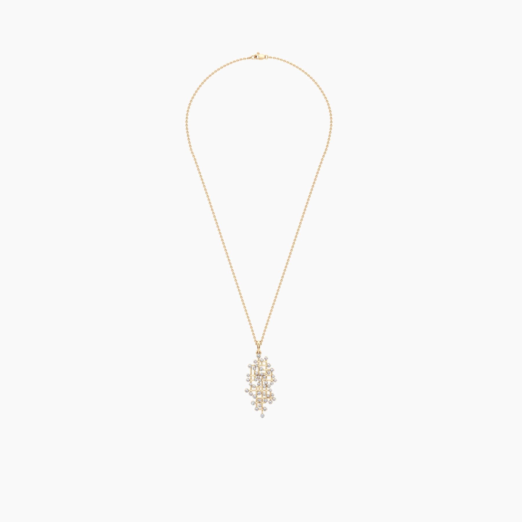 Sparkling Maze Pendant in Yellow 14K Gold