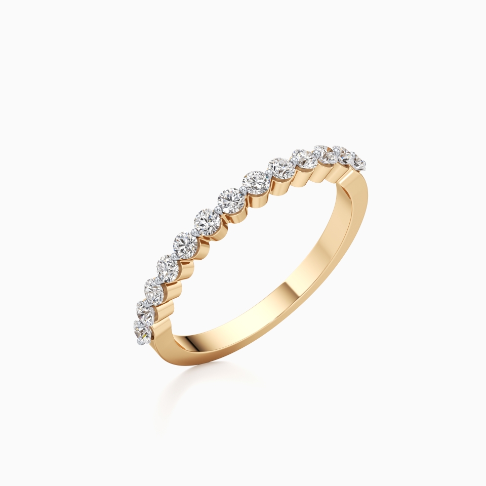 Unconditional Love Half Eternity Band in Yellow 14k Gold