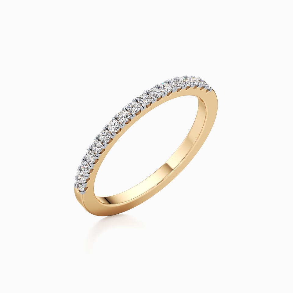 Classic Love Half Eternity Band in Yellow 14k Gold