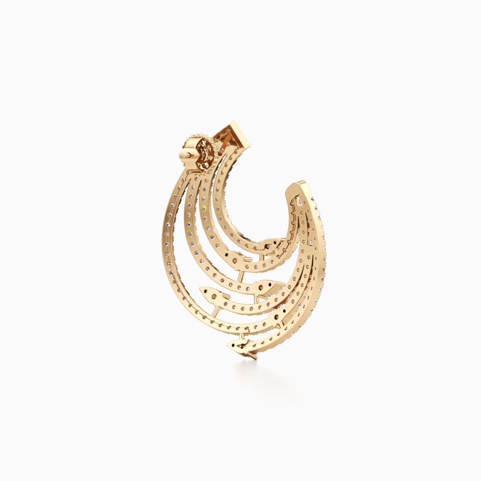 Circular Serpent Earrings in Yellow 14K Gold
